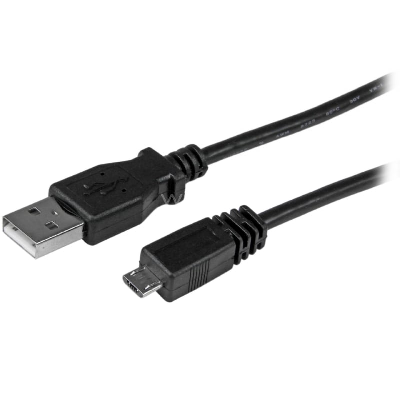 Cable Adaptador de 1m USB A Macho a Micro USB B Macho para Teléfono Móvil Carga y Datos - Negro - StarTech