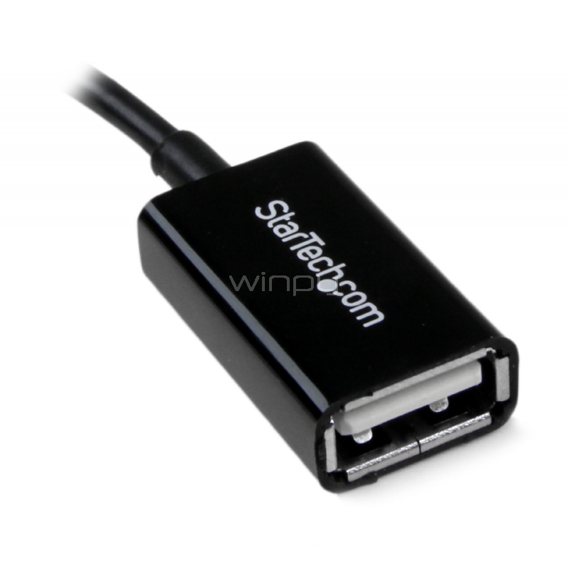 Cable Adaptador de 12cm Micro USB Macho a USB A Hembra OTG para Tablets Smartphones - Negro - StarTech