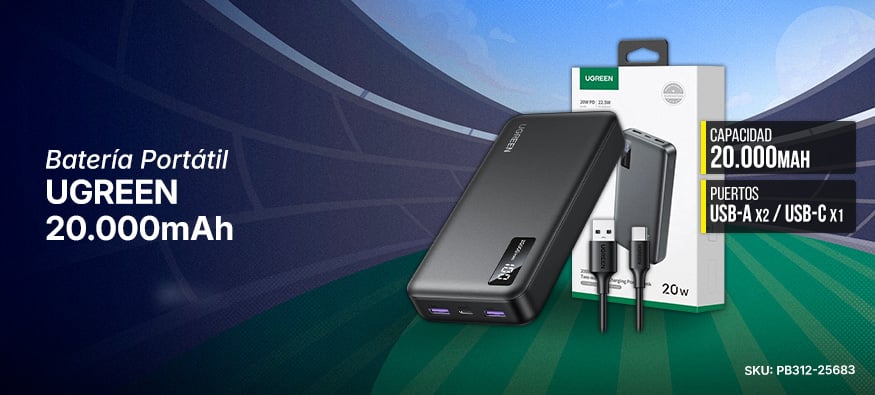 Batería Portátil UGREEN 20.000mAh