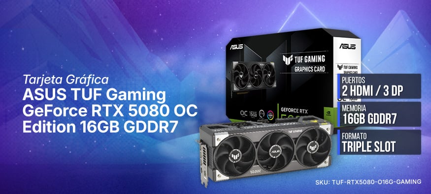 Tarjeta gráfica ASUS TUF Gaming GeForce RTX 5080 OC Edition 16GB GDDR7
