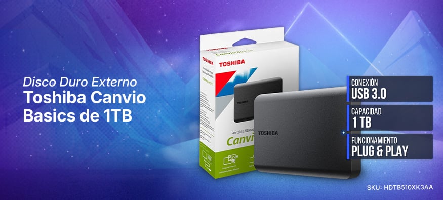 Disco Duro Externo Toshiba Canvio Basics de 1TB