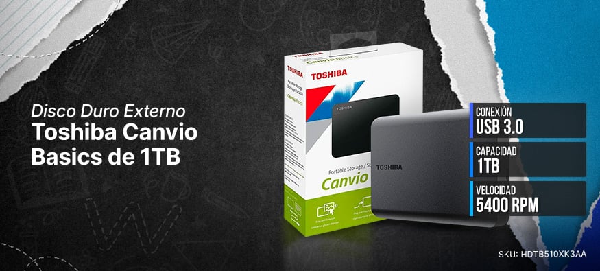 Disco Duro Externo Toshiba Canvio Basics de 1TB