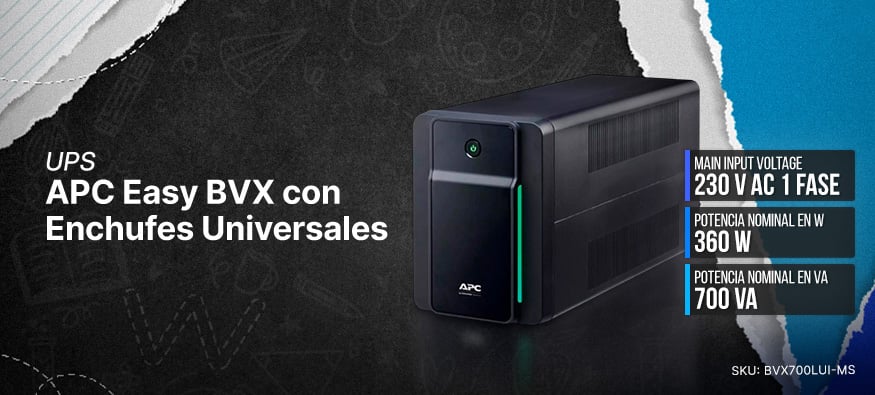 UPS APC Easy BVX con Enchufes Universales