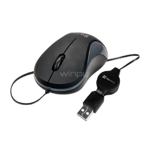 Mouse Klipxtreme Karbon con Cable Retráctil (Negro)