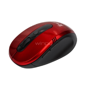 Mouse Klipxtreme Vector Inalámbrico (Dongle USB, Rojo/Negro)