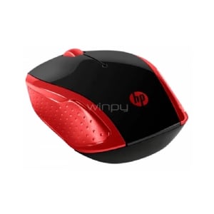 Mouse HP 200 Inalámbrico (Dongle USB, Rojo/Negro)