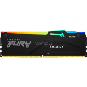 Memoria RAM Kingston Fury Beast RGB de 16GB (DDR5, 6400MHz, CL32