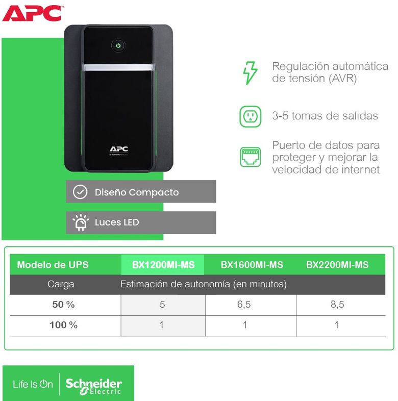 comparativa con otros ups de la linea apc