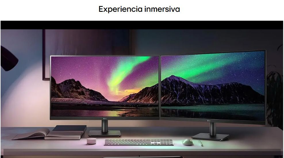 diseño sin bordes monitor LG