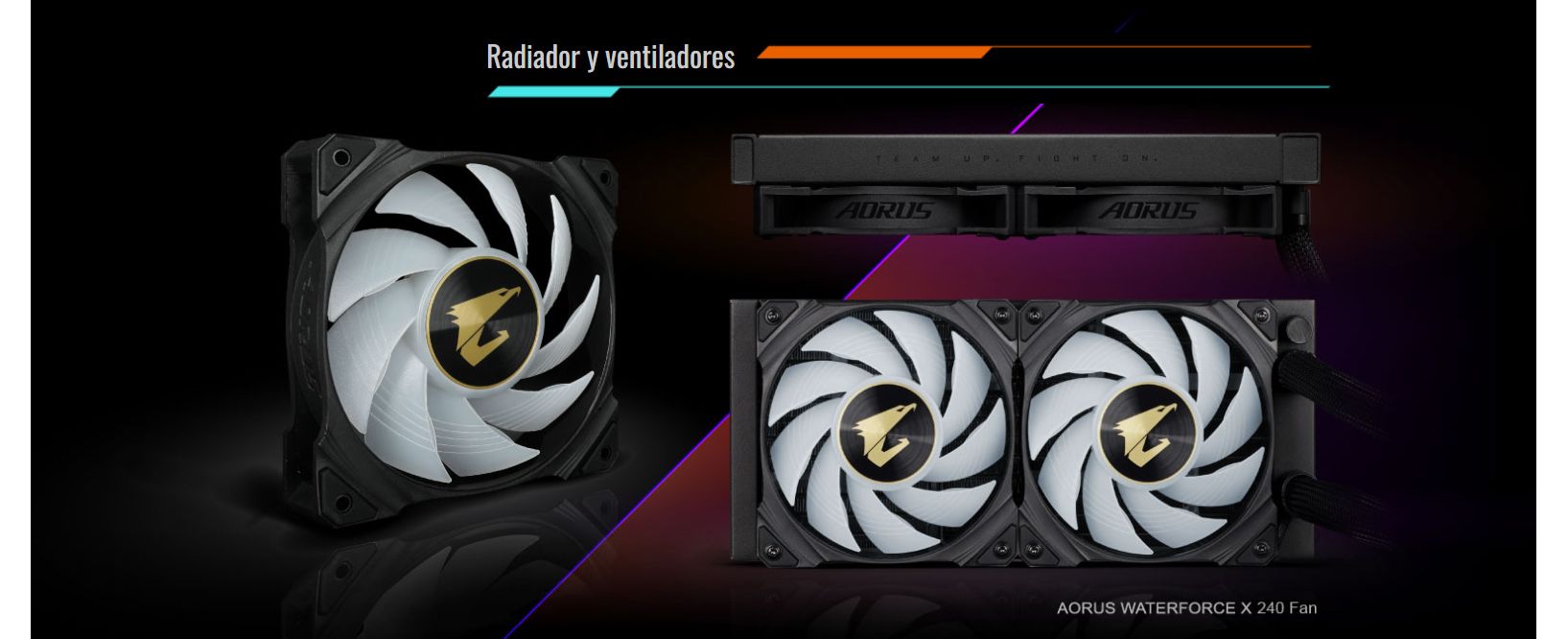 radiador y ventiladores aorus