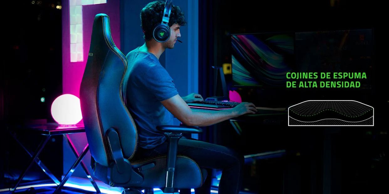 silla gamer acolchada razer iskur
