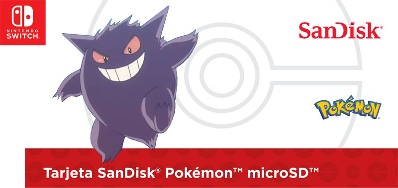 presentacion tarjeta microsd gengar de pokemon