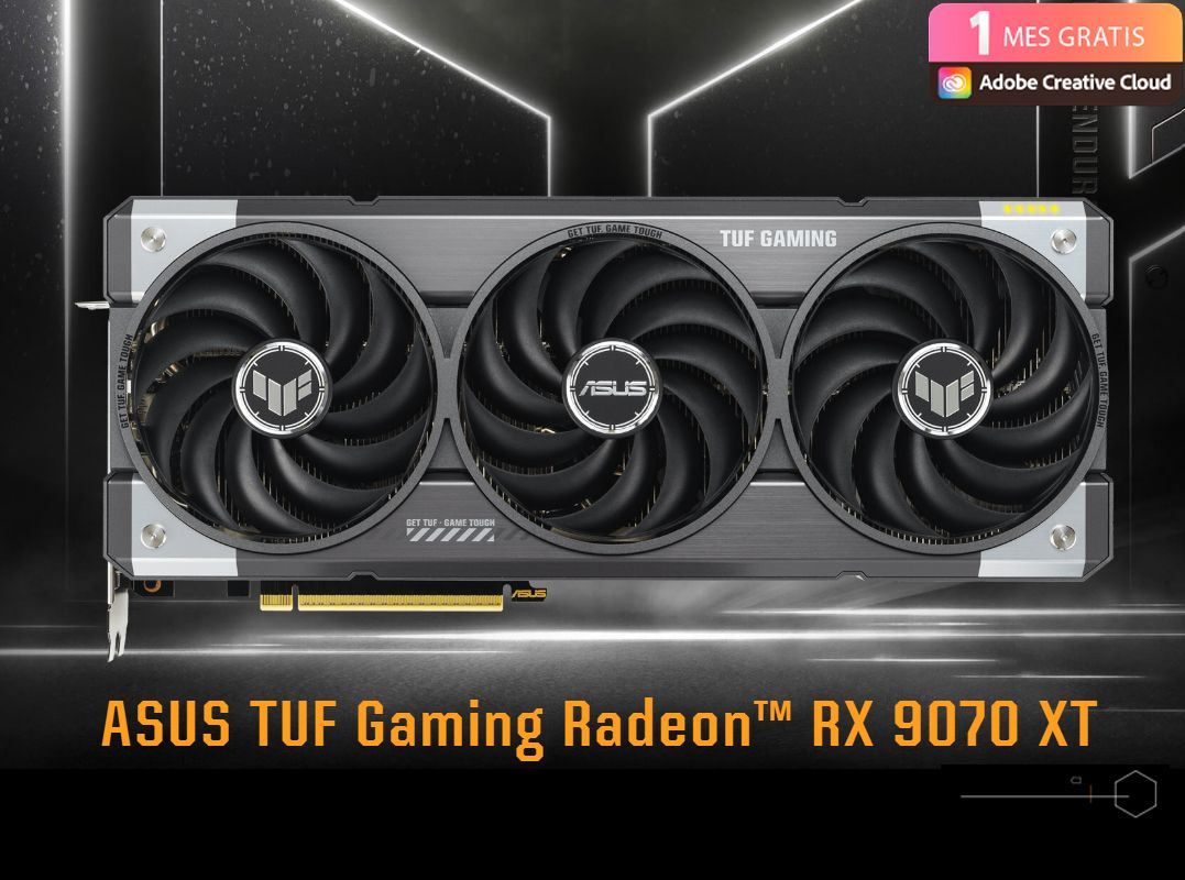 presentacion de tarjeta de video asus tuf radeon rx 9070 xt