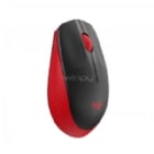 Mouse Logitech Inalámbrico M190 (Receptor USB, Negro/Rojo, 3 Botones, Pila AA)