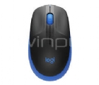 Mouse Logitech Inalámbrico M190 (1000 dpi, Receptor USB, Color Azul, 3 Botones, Pila AA)