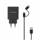 Cargador Dusted Quick Charge Slim USB-C y Micro USB (18 Watts, Negro)
