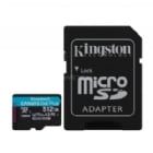 Tarjeta MicroSD Kingston Canvas Go! Plus de 512GB (Escritura de 90 MB/s, Adaptador SD)