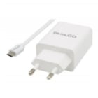 Cargador Philco QC620 con Cable microUSB (18W, 1.2mts, Qualcom 3.0, Blanco)