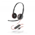 Audífonos Poly BlackWire C3220 (USB-A, Negro/Rojo)