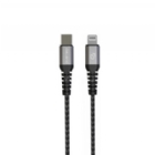 Cable Dusted Rugged de USB-C a Lightning MFi (1.2 Mts, Negro)