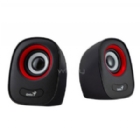 Altavoces Genius SP-Q160 de 6W (2.0, Jack 3.5mm, Negro/Rojo)