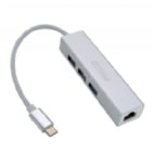 Adaptador Multipuerto HUB Philco de 3 Puertos USB-C (USB 3.0, RJ45 Gigabit Ethernet)