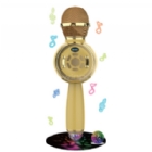 Micrófono Karaoke Bluetooth con Luz Disco (Dorado)