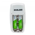 Cargador de Pilas Philco con 2 pilas AAA (Carga AA / AAA / 9V)