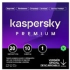 Licencia Antivirus Kaspersky Premium + Soporte (20 Dispositivos, 10 Cuentas, 1 año, Descargable)
