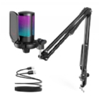 Micrófono Gamer Fifine AmpliGame A6T (RGB, USB-C, Negro)