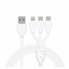 Cable Wesdar T39 de USB-A a USB-C/ Lightning/ microUSB (1 metro, Blanco)