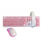 Kit Gamer LvlUp Teclado+Mouse+Audífonos (Español, USB, LED Multicolor, Rosado)