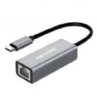 Adaptador Hikvision C2R de USB-C a Ethernet (USB-C a RJ45, Gris)