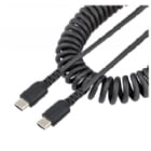 Cable USB-C StarTech de 50cm (Rizado, Fibra de Aramida, Negro)