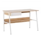 Escritorio con Gaveta y Estante Xtech (120 x 60 x 76 cm, Hasta 40 kg, Roble y Blanco)