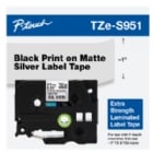 Cinta Brother TZe-S951 para Impresora de Etiquetas (8m, Matte Plateado)