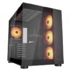 Gabinete Gamer Cougar FV150 RGB Black (ATX, Vidrio Templado Panorámico, 4 ventiladores)