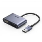 Adaptador de Video UGREEN CM449 USB-A (HDMI, VGA, Gris)