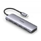 Adaptador Multipuerto HUB UGREEN USB-C (HDMI 4K, USB-A, microSD/ SD, Gris)