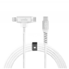 Cable LOGiiX Piston Connect DUO de 1.5m (USB-C a Lightning/ USB-C, Blanco)