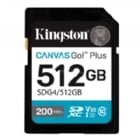 Tarjeta SD Kingston Canvas Go! Plus de 512GB (V30, UHS-I U3, Class10, Hasta 200 MB/s)