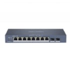 Switch Hikvision DS-3E1510P-SI de 8 Puertos (Gestionable, Gigabit, SFP, 20 Gbps, PoE 110W)