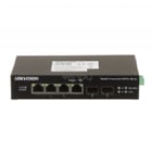 Switch Hikvision DS-3T0506HP-E/HS de 4 Puertos (Gigabit, 12Gbps, PoE 65W)