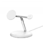 Cargador Inalámbrico 3 en 1 Belkin BoostCharge Pro (15W, Inclinación 90°, MagSafe, Qi2, Blanco)
