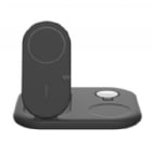 Cargador Inalámbrico 3 en 1 Belkin BoostCharge (15W, MagSafe, Qi2, Negro)