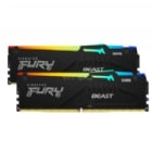 Memoria RAM Kingston FURY Beast RGB de 32GB (2x16GB, DDR5 6000MHz, DIMM, Black)
