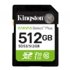 Tarjeta SD Kingston Canvas Select Plus de 512GB (U3, V30, Clase 10 UHS-I, hasta 150MB/s)