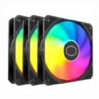 Kit de 3 Ventiladores Cooler Master MasterFan MF120 Lite ARGB (120mm, PWM, Negro)