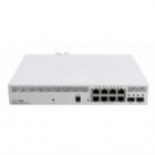 Switch Mikrotik de 10 Puertos (PoE+ 8 Puertos Giga RJ45 + 2 Puertos SFP+ 10Gbps, SwitchOS Lite)