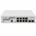 Switch Mikrotik de 10 Puertos (8 Puertos Giga RJ45 + 2 Puertos SFP+ 10Gbps, SwitchOS Lite)